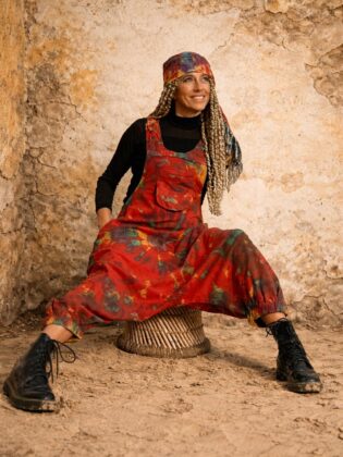 Kombinezonas – Batikinis, raudonas