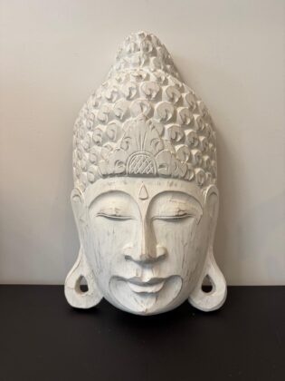 Dekoratyvinė BALI kaukė - Balta - 48 x 27 cm